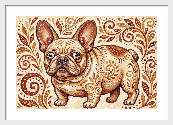 French Bulldog Folk Art