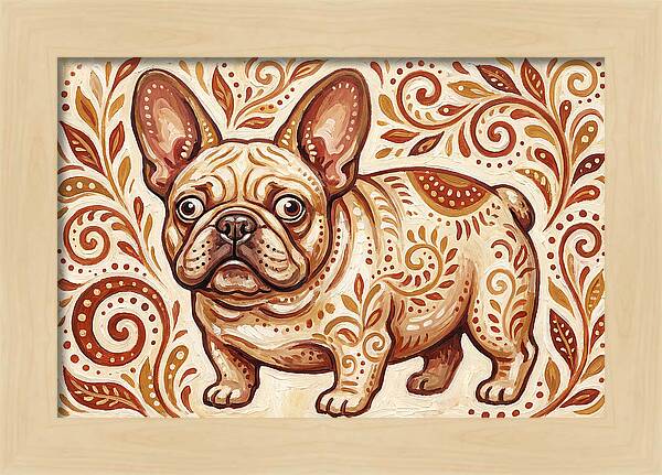 French Bulldog Folk Art