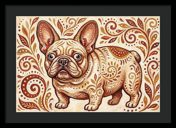 French Bulldog Folk Art