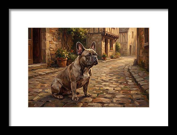 French Bulldog In A Cobblestone Street