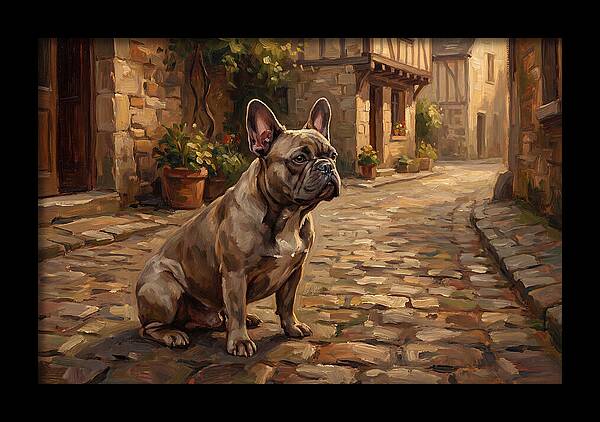 French Bulldog In A Cobblestone Street