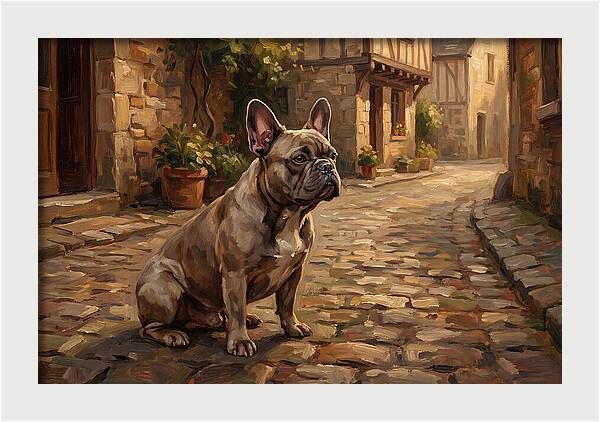 French Bulldog In A Cobblestone Street