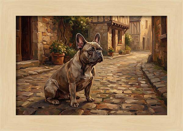 French Bulldog In A Cobblestone Street