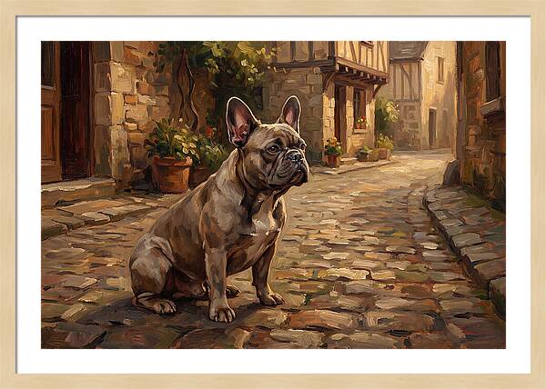 French Bulldog In A Cobblestone Street
