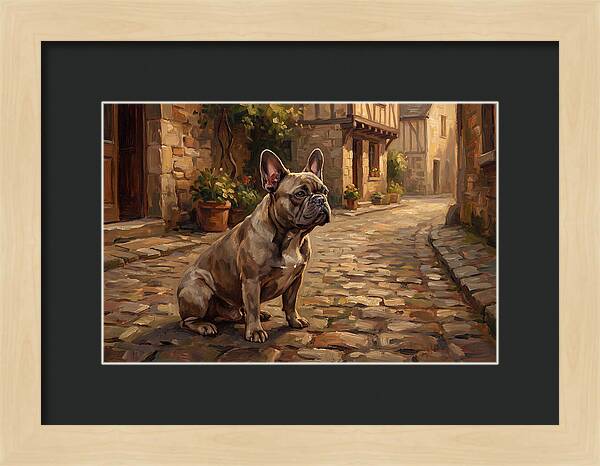 French Bulldog In A Cobblestone Street