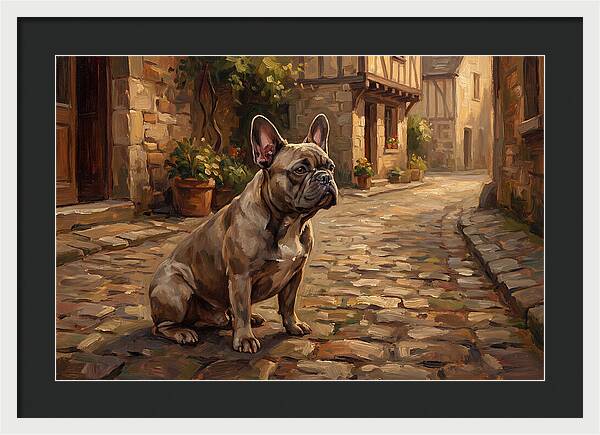 French Bulldog In A Cobblestone Street