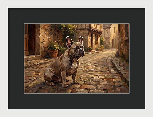 French Bulldog In A Cobblestone Street