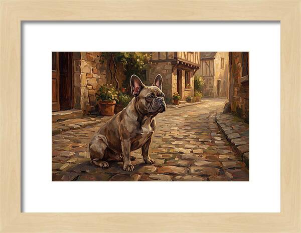 French Bulldog In A Cobblestone Street