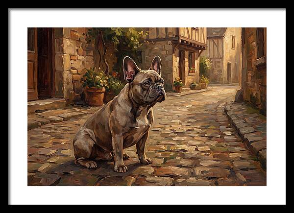 French Bulldog In A Cobblestone Street