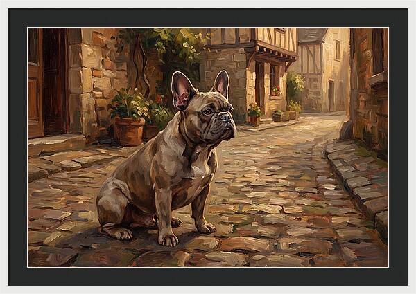 French Bulldog In A Cobblestone Street