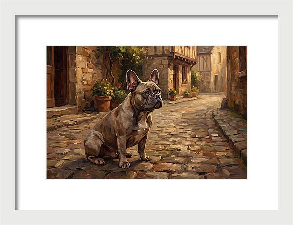 French Bulldog In A Cobblestone Street
