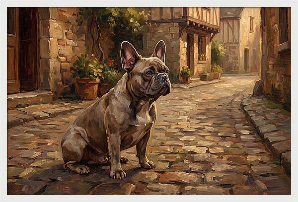 French Bulldog In A Cobblestone Street