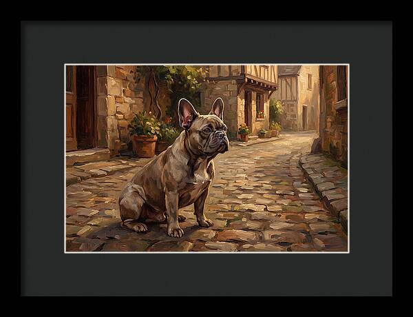 French Bulldog In A Cobblestone Street