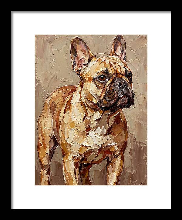 French Bulldog Portrait In Palette Knife Style