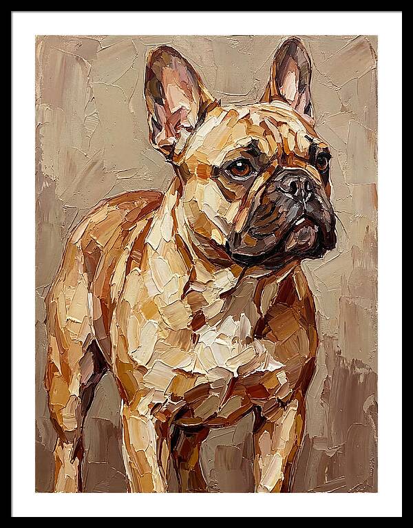 French Bulldog Portrait In Palette Knife Style