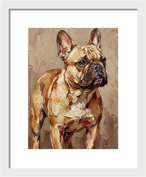 French Bulldog Portrait In Palette Knife Style