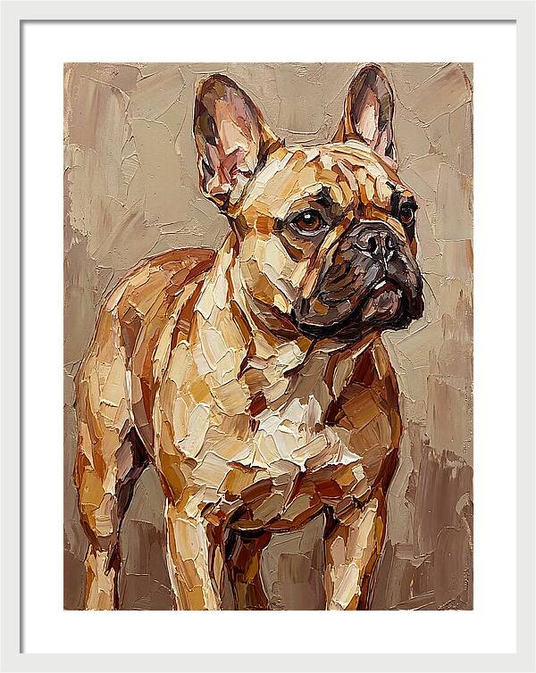 French Bulldog Portrait In Palette Knife Style