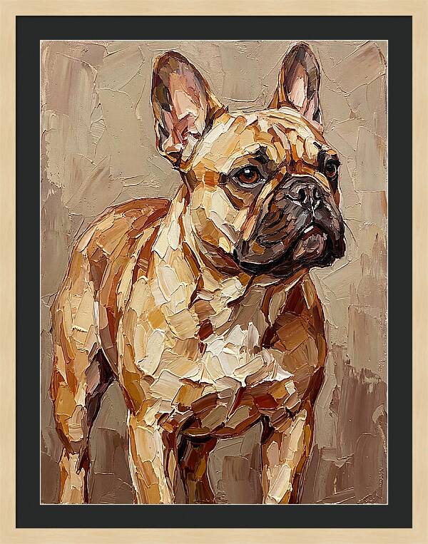 French Bulldog Portrait In Palette Knife Style