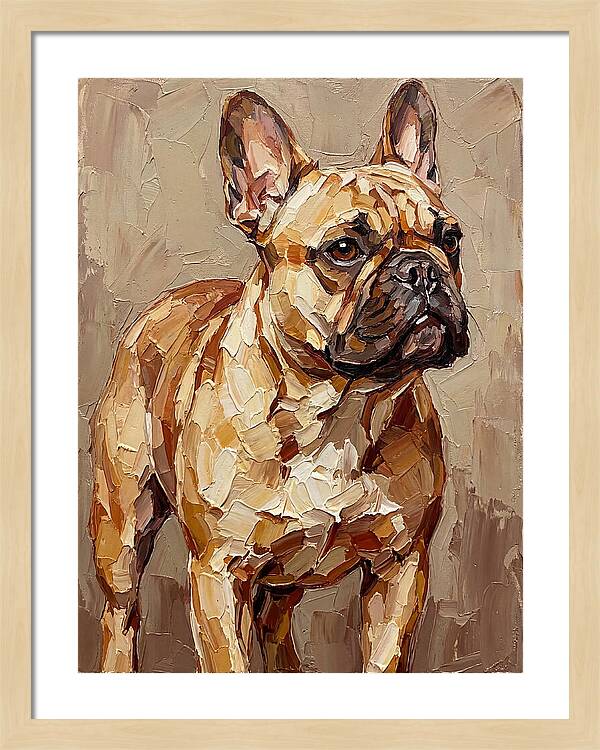 French Bulldog Portrait In Palette Knife Style