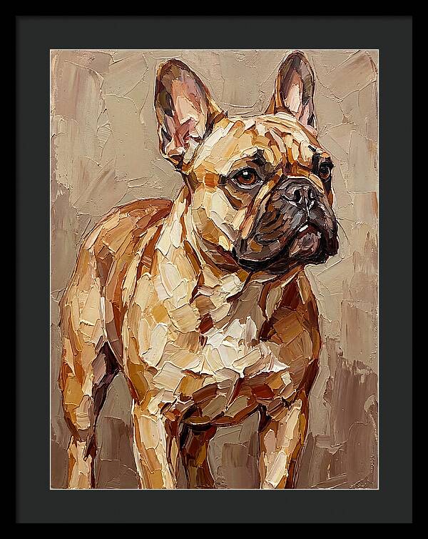 French Bulldog Portrait In Palette Knife Style