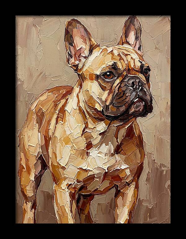 French Bulldog Portrait In Palette Knife Style