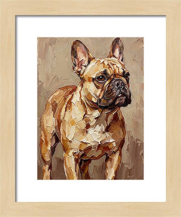 French Bulldog Portrait In Palette Knife Style