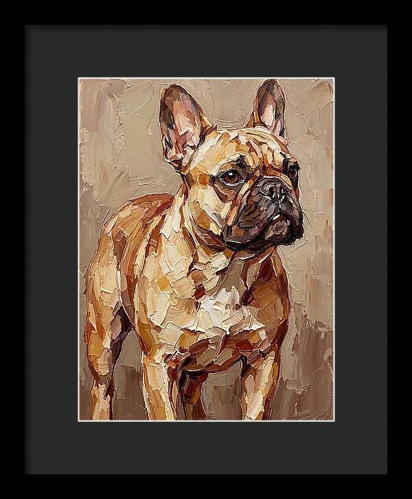 French Bulldog Portrait In Palette Knife Style