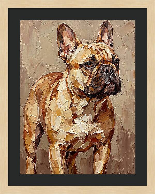 French Bulldog Portrait In Palette Knife Style