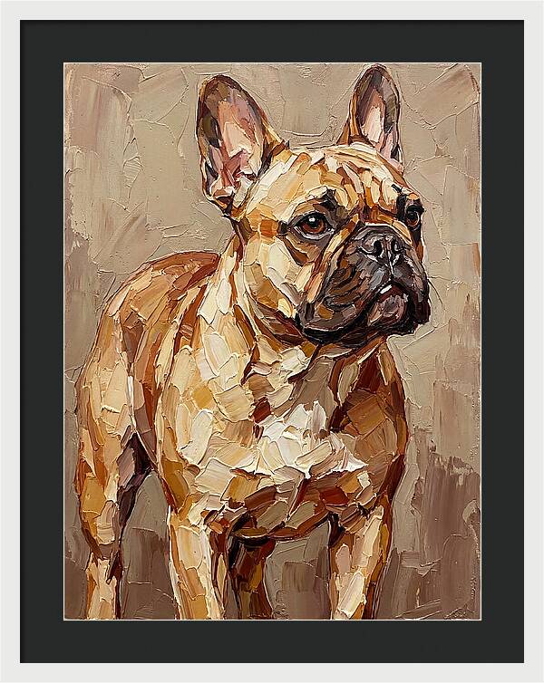 French Bulldog Portrait In Palette Knife Style