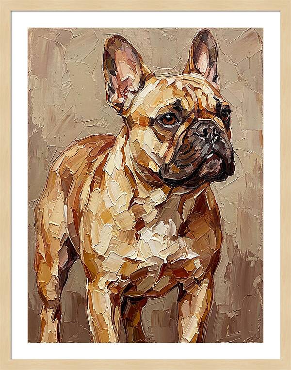 French Bulldog Portrait In Palette Knife Style