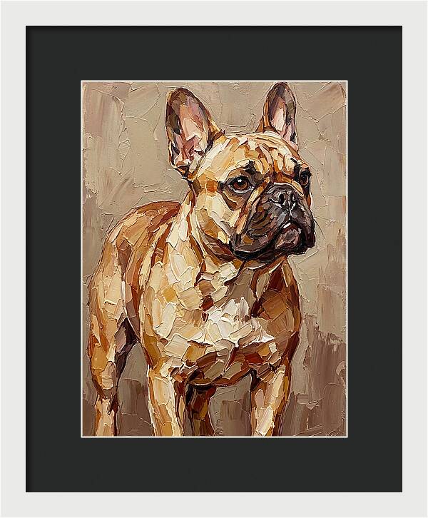 French Bulldog Portrait In Palette Knife Style