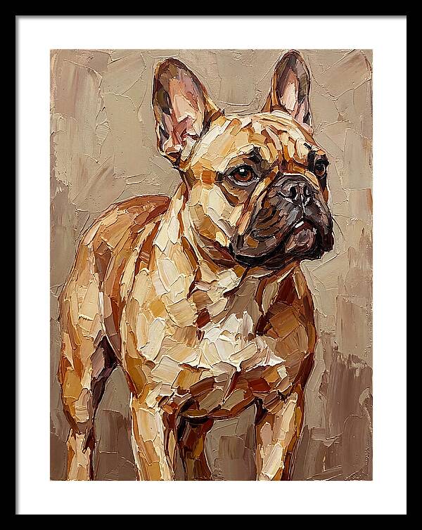 French Bulldog Portrait In Palette Knife Style