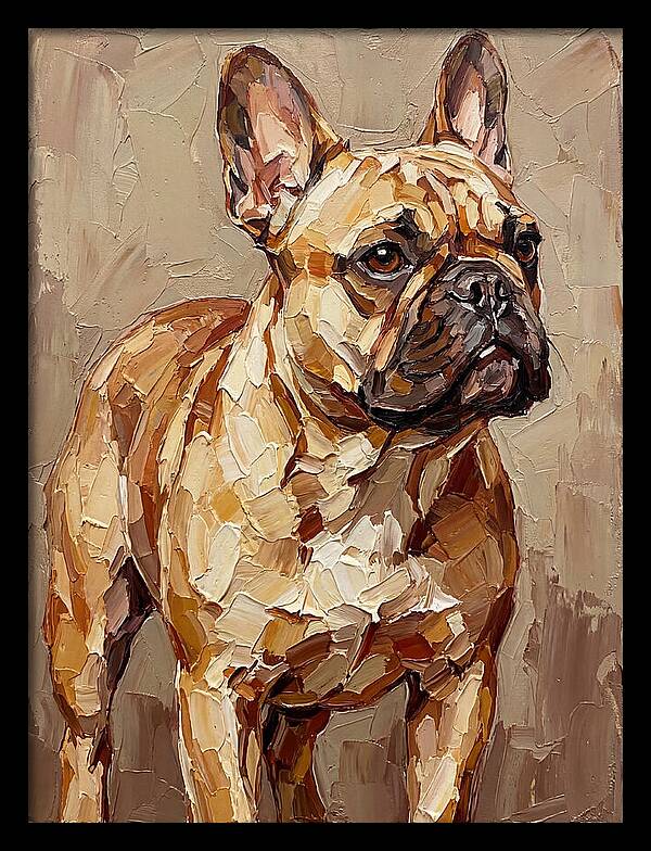 French Bulldog Portrait In Palette Knife Style