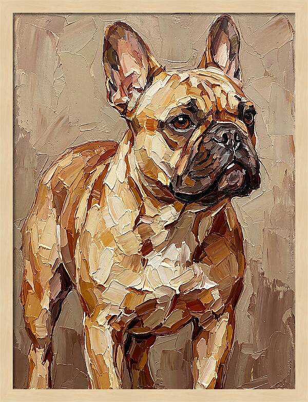 French Bulldog Portrait In Palette Knife Style