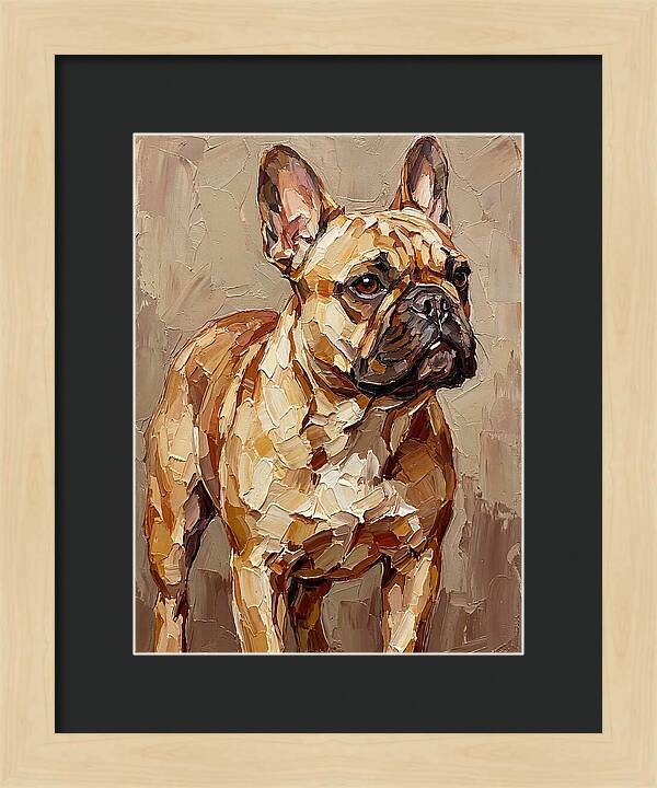French Bulldog Portrait In Palette Knife Style