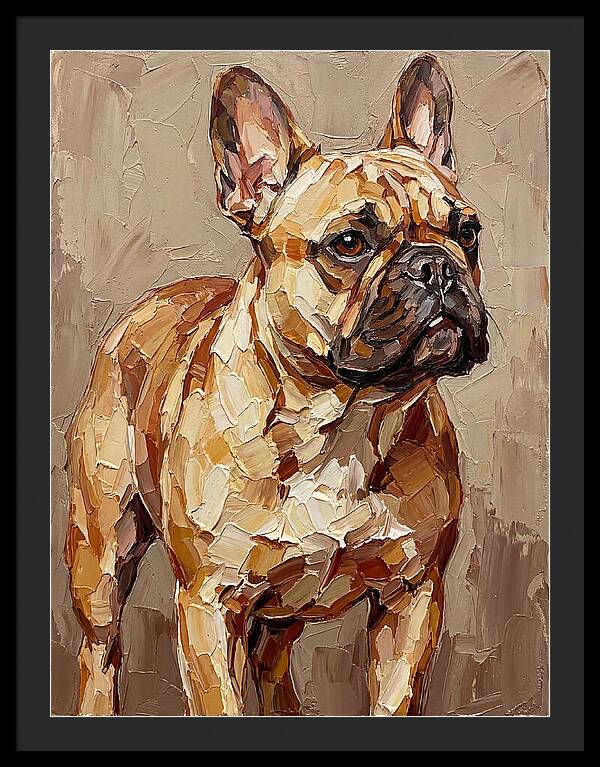 French Bulldog Portrait In Palette Knife Style