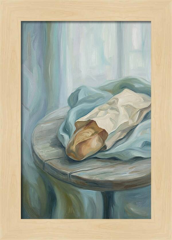 Fresh Baguette On Cafe Table