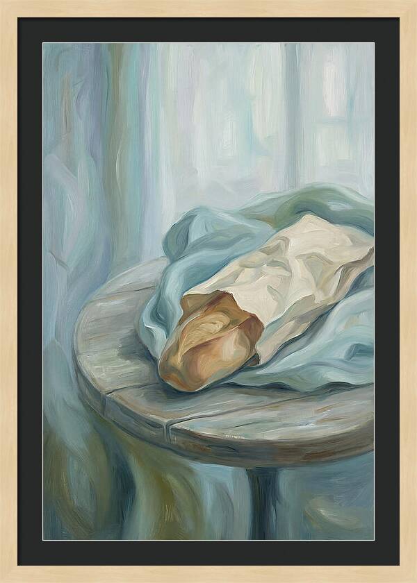 Fresh Baguette On Cafe Table