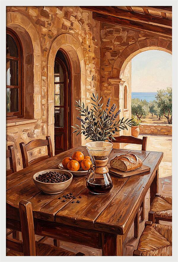 Fresh Coffee In A Mediterranean Setting