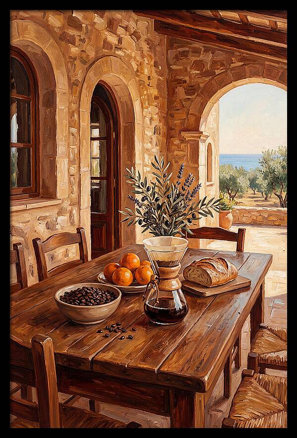 Fresh Coffee In A Mediterranean Setting