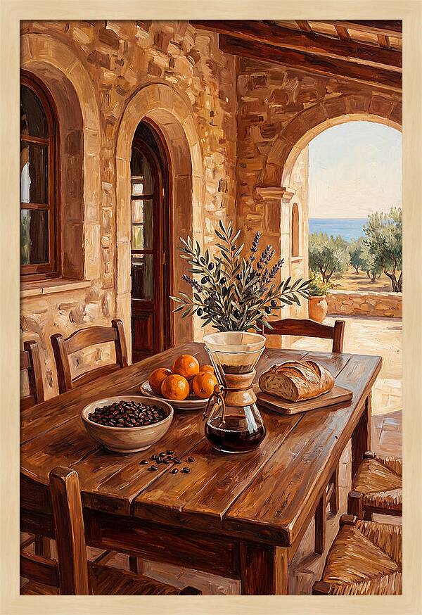 Fresh Coffee In A Mediterranean Setting