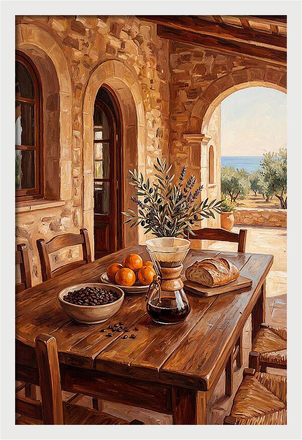 Fresh Coffee In A Mediterranean Setting