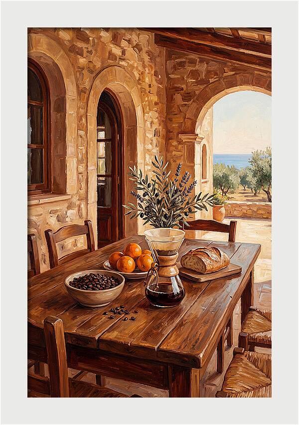 Fresh Coffee In A Mediterranean Setting