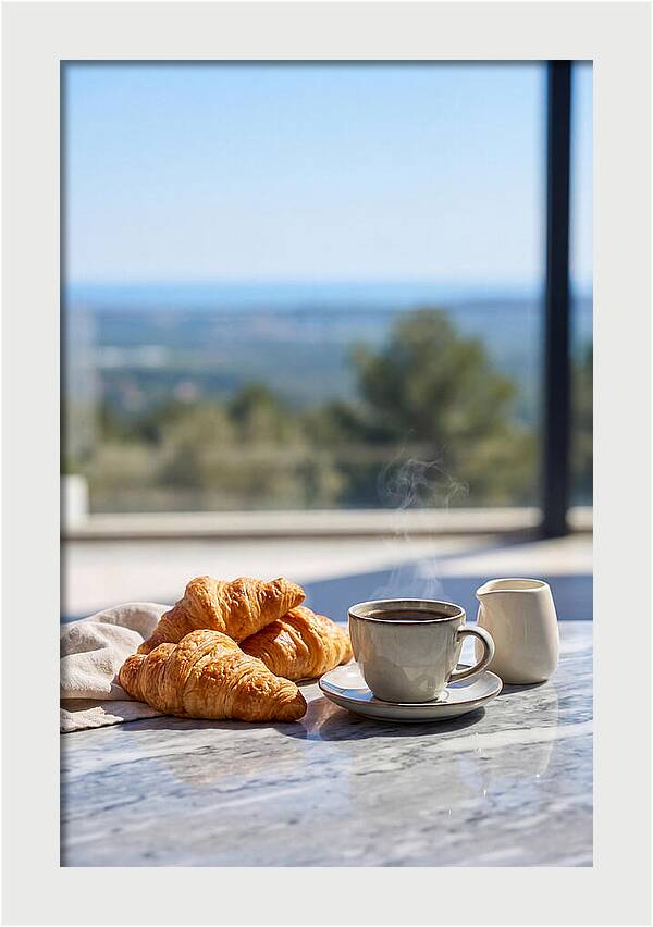 Fresh Croissants And Coffee