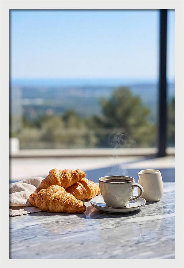Fresh Croissants And Coffee