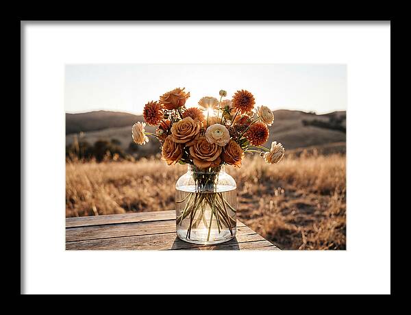 Fresh Flowers In Glass Vase