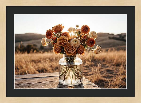 Fresh Flowers In Glass Vase