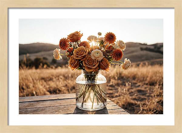 Fresh Flowers In Glass Vase