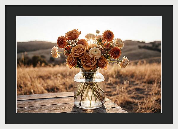 Fresh Flowers In Glass Vase