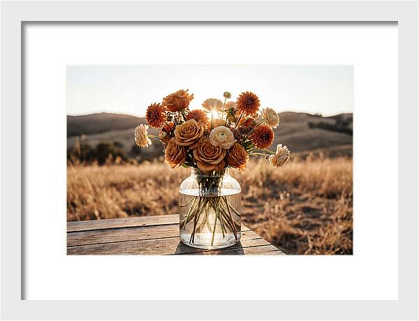 Fresh Flowers In Glass Vase